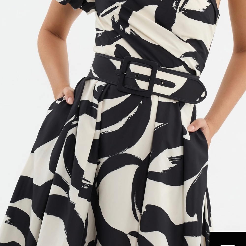 Rebecca Valance POMPIDOU ONE SHOULDER MIDI DRESS